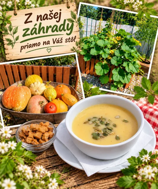 Tekvicová polievka pripravená z vlastnej úrody